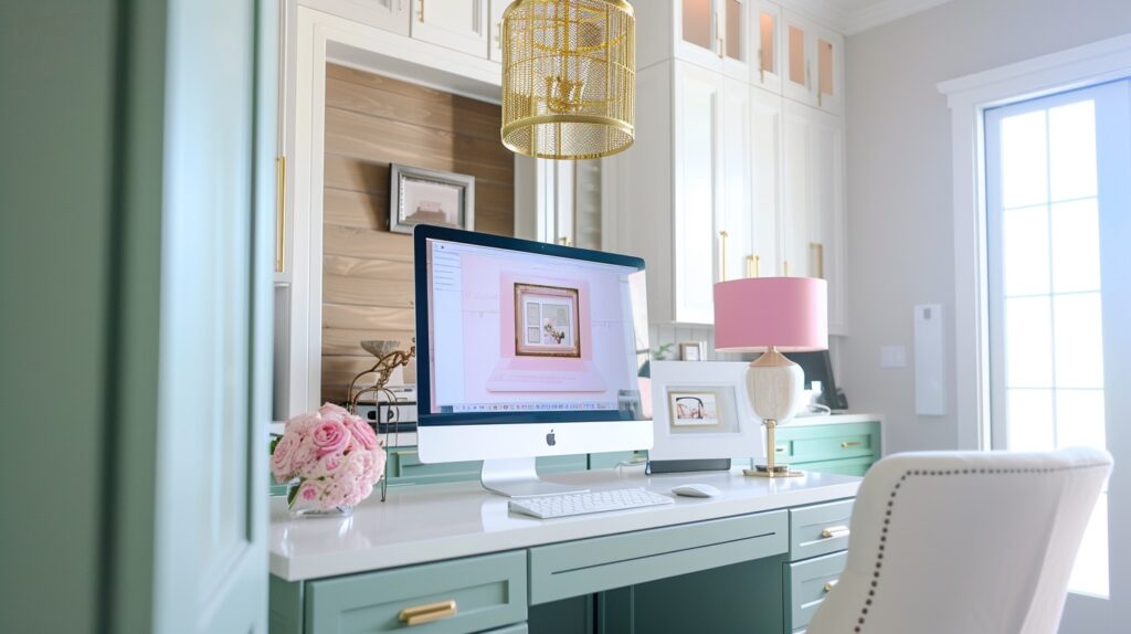 A beautiful home office where you can work on email personalization.
