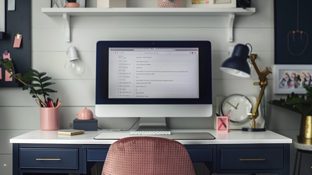 A beautiful home office area. Sit down and learn about an AIDA funnel. 